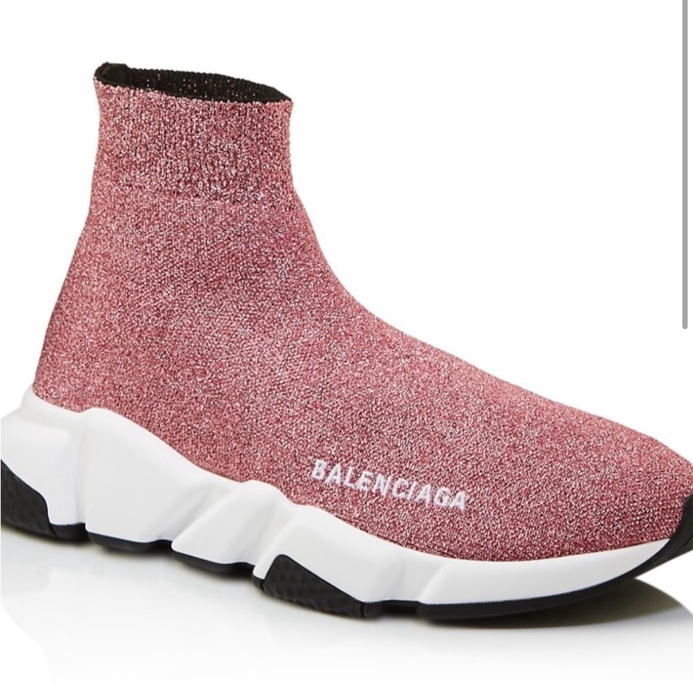 Balenciaga Glitter Pink Sock Sneakers - brand new in box